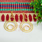 Layered Round Shape Brass Charm Earrings