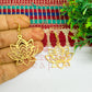 Layered Lotus Flower Brass Charm Earrings