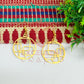 Round with Geometry Pattern Brass Charm Earrings