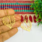 Leaf Pattern Brass Charm Earrings
