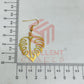Leaf Pattern Brass Charm Earrings