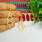 Square Geometry Pattern Brass Charm Earrings