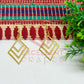 Diamond Shape Brass Charm Earrings