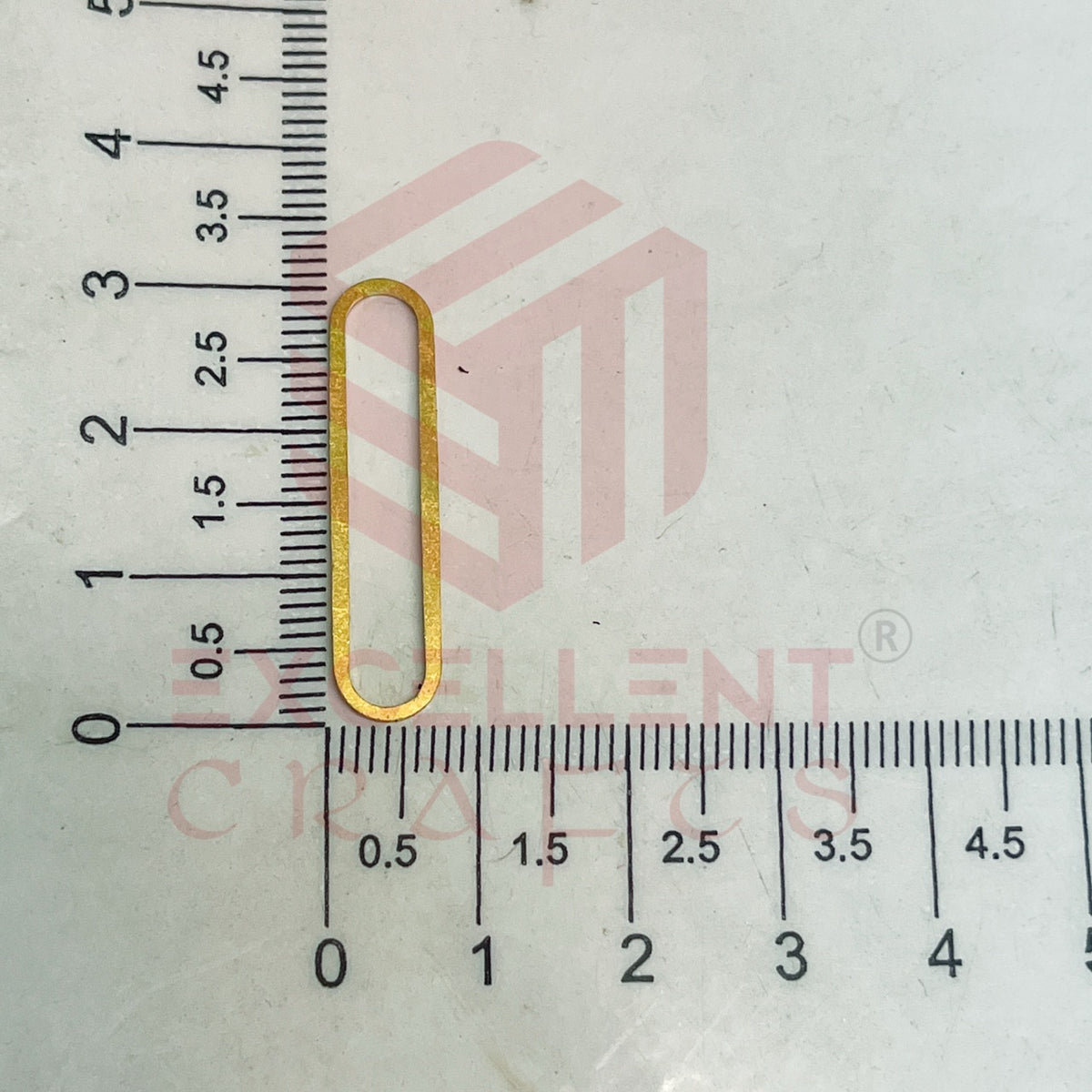7x30mm Curve Rectangle Shape Brass Frame - Gold