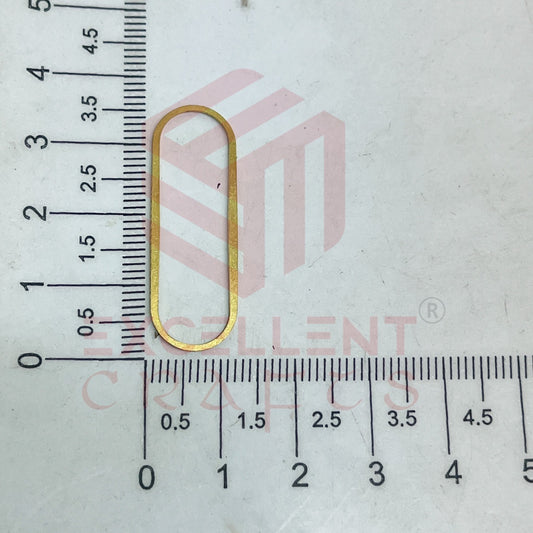 12x35mm Curve Rectangle Shape Brass Frame - Gold