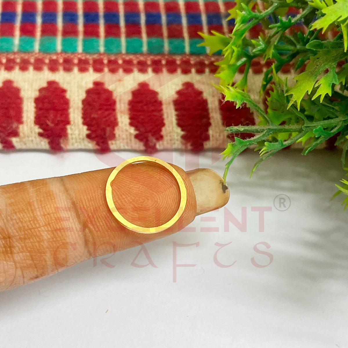 15mm Circle Open Back Brass Frame Bezel- Gold