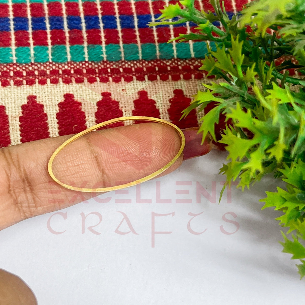 18x38mm Oval Shape Brass Frame - Gold