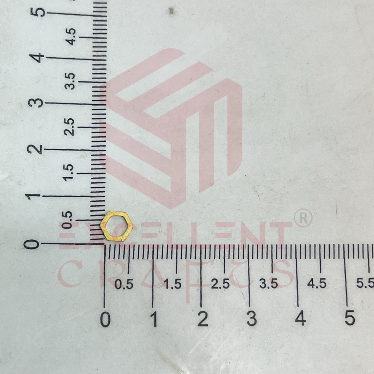 6x8mm Hexagon Shape Brass Frame - Gold