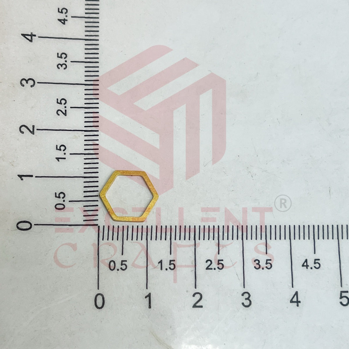10x12mm Hexagon Shape Brass bezel Charms - Gold