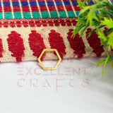 10x12mm Hexagon Shape Brass bezel Charms - Gold
