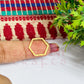 16x18mm Hexagon Shape Brass Bezel Charm - Gold