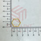 16x18mm Hexagon Shape Brass Bezel Charm - Gold