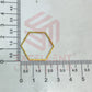 24x28mm Hexagon Shape Brass Bezel Charm- Gold