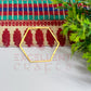 36x40mm Hexagon Shape Brass Frame - Gold
