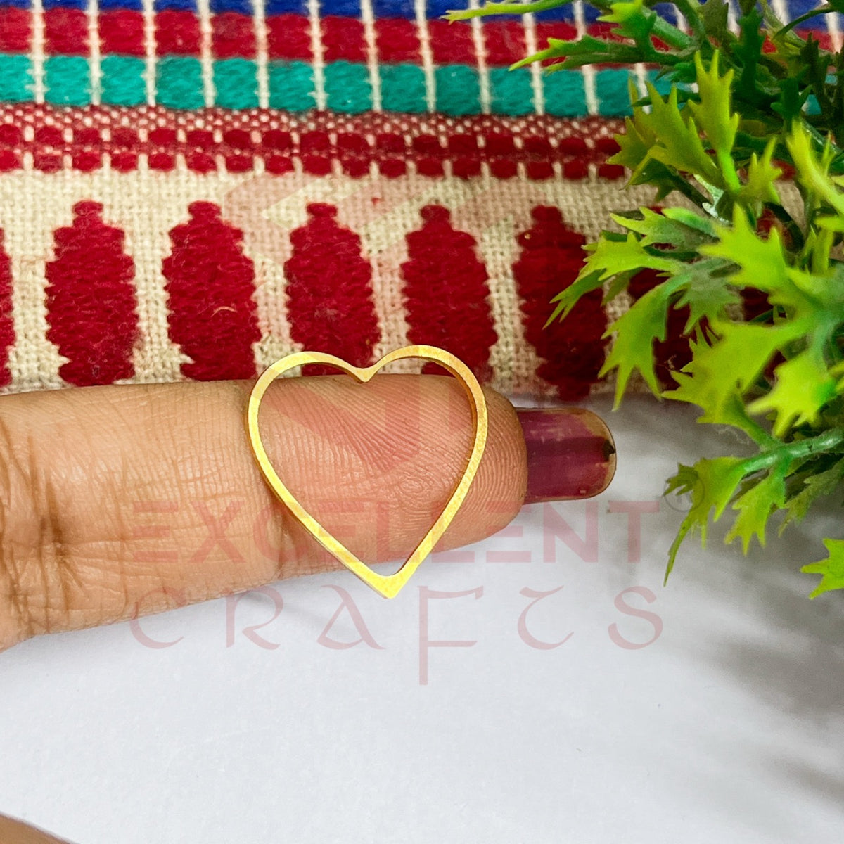 20mm Heart Shape Brass Frame - Gold