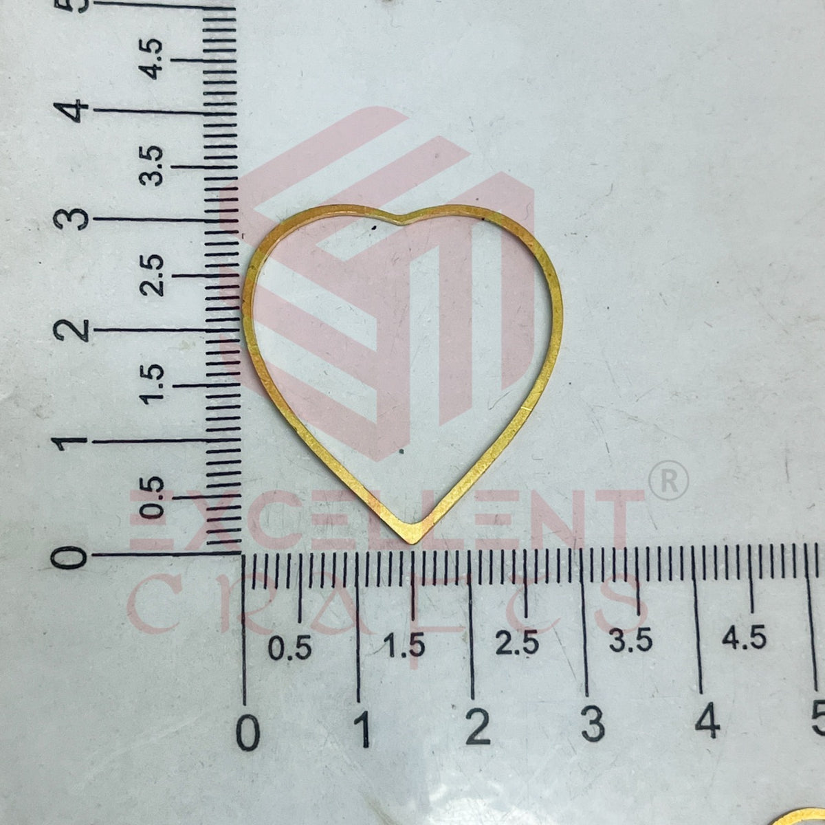 30mm Heart Shape Brass Frame - Gold