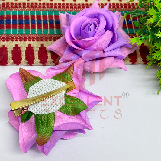 Hair Clip Artificial Flowers-HC-HA-7cm-11 (2pc Pack)
