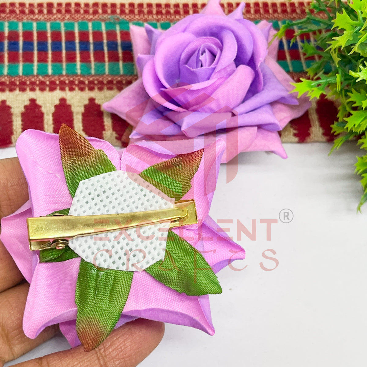 Hair Clip Artificial Flowers-HC-HA-7cm-11 (2pc Pack)