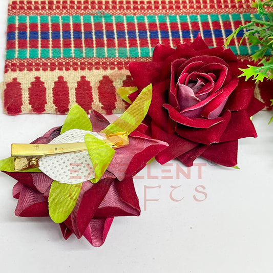 Hair Clip Artificial Flowers-HC-HA-7cm-13 (2pc Pack)