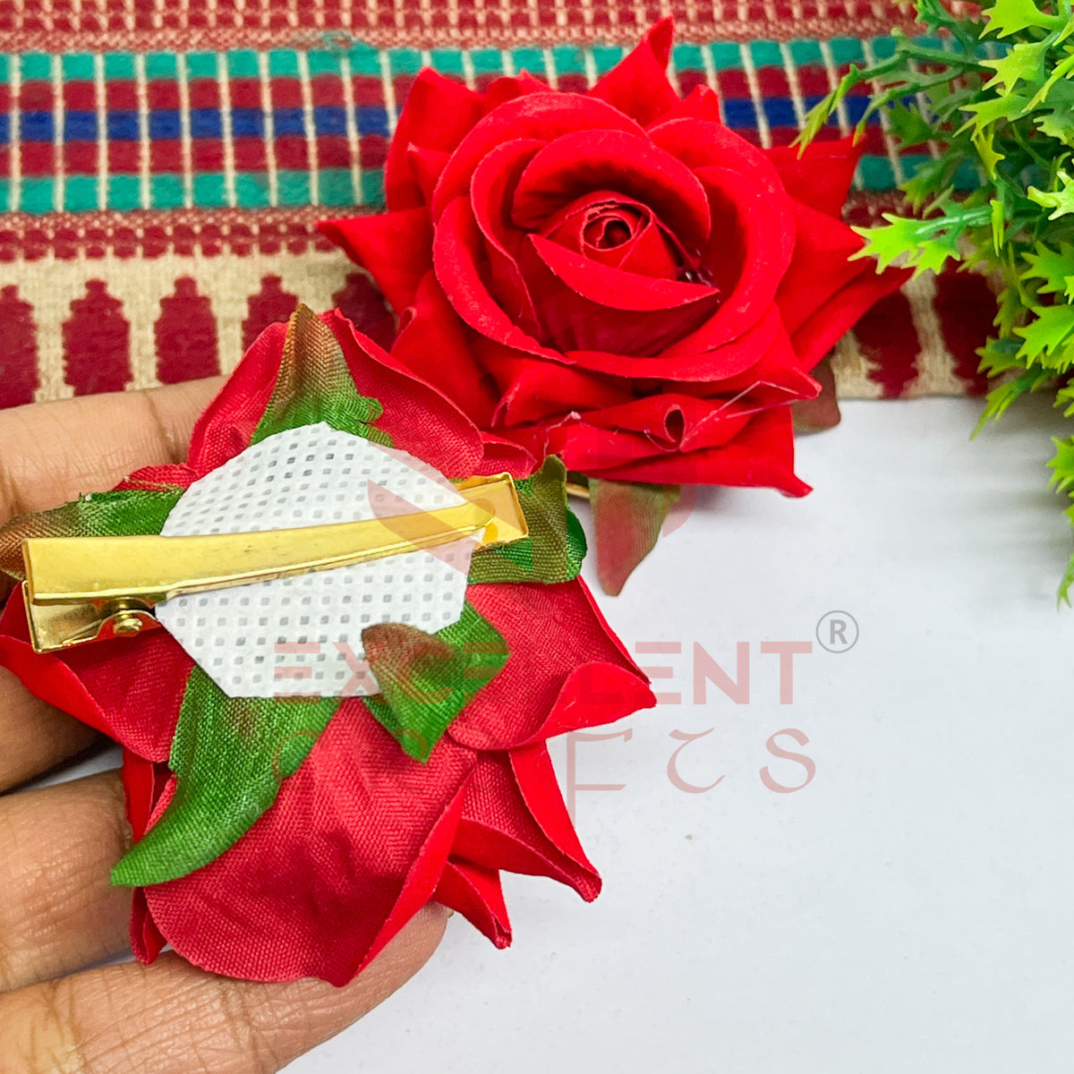 Hair Clip Artificial Flowers-HC-HA-7cm-14 (2pc Pack)