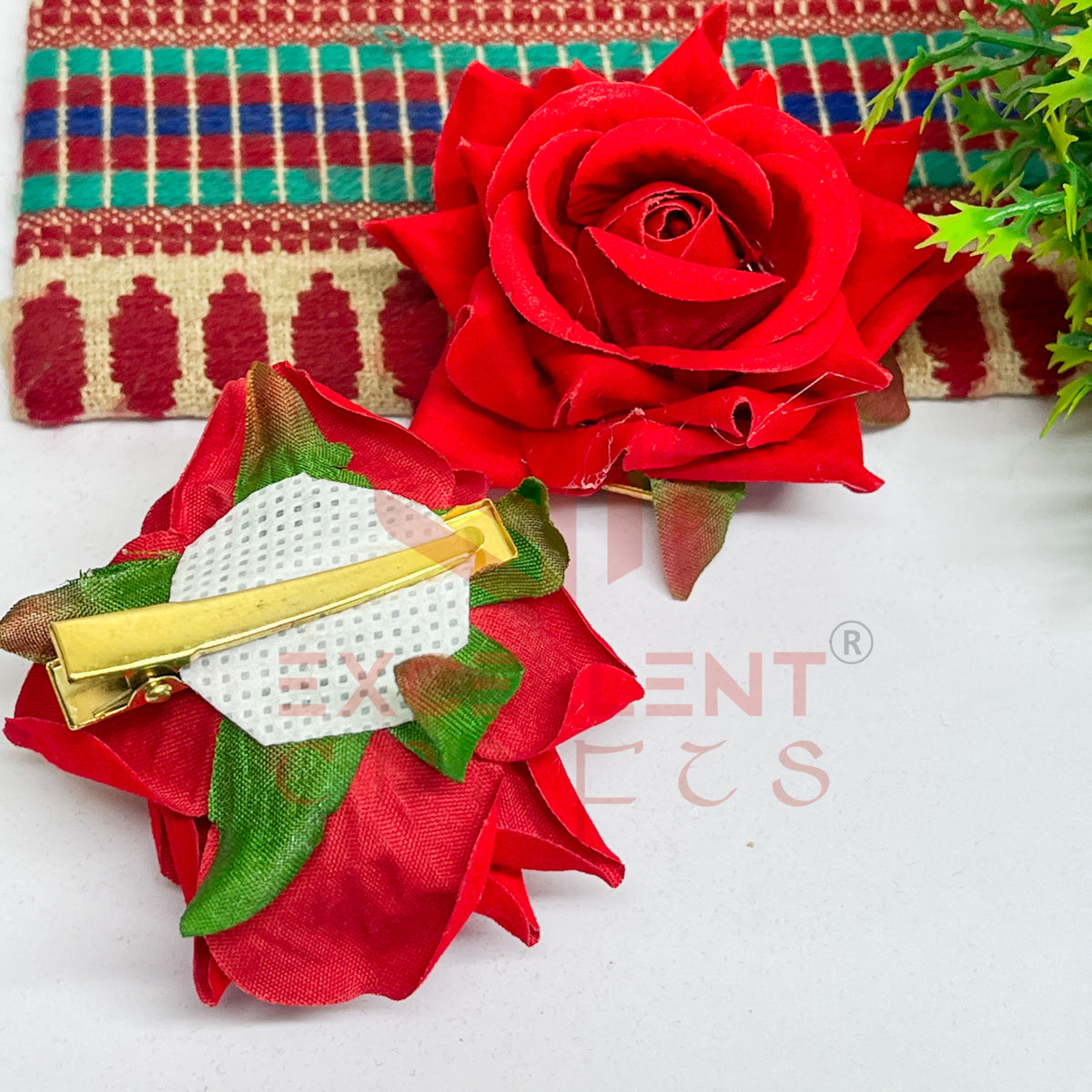Hair Clip Artificial Flowers-HC-HA-7cm-14 (2pc Pack)
