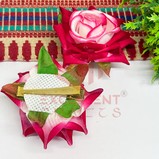 Hair Clip Artificial Flowers-HC-HA-7cm-5 (2pc Pack)