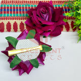 Hair Clip Artificial Flowers-HC-HA-7cm-8 (2pc Pack)