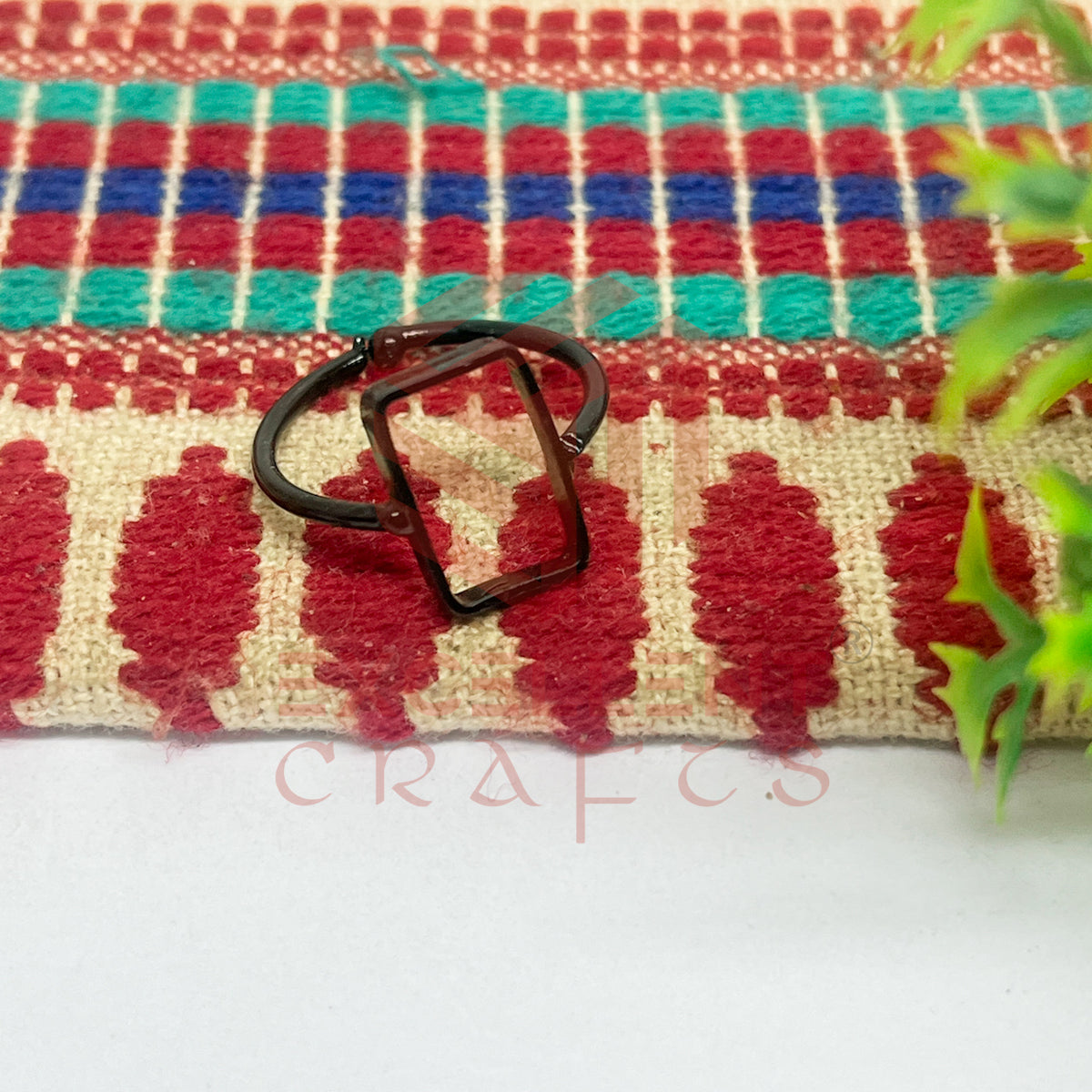 7x13mm Rectangle Brass Finger Ring
