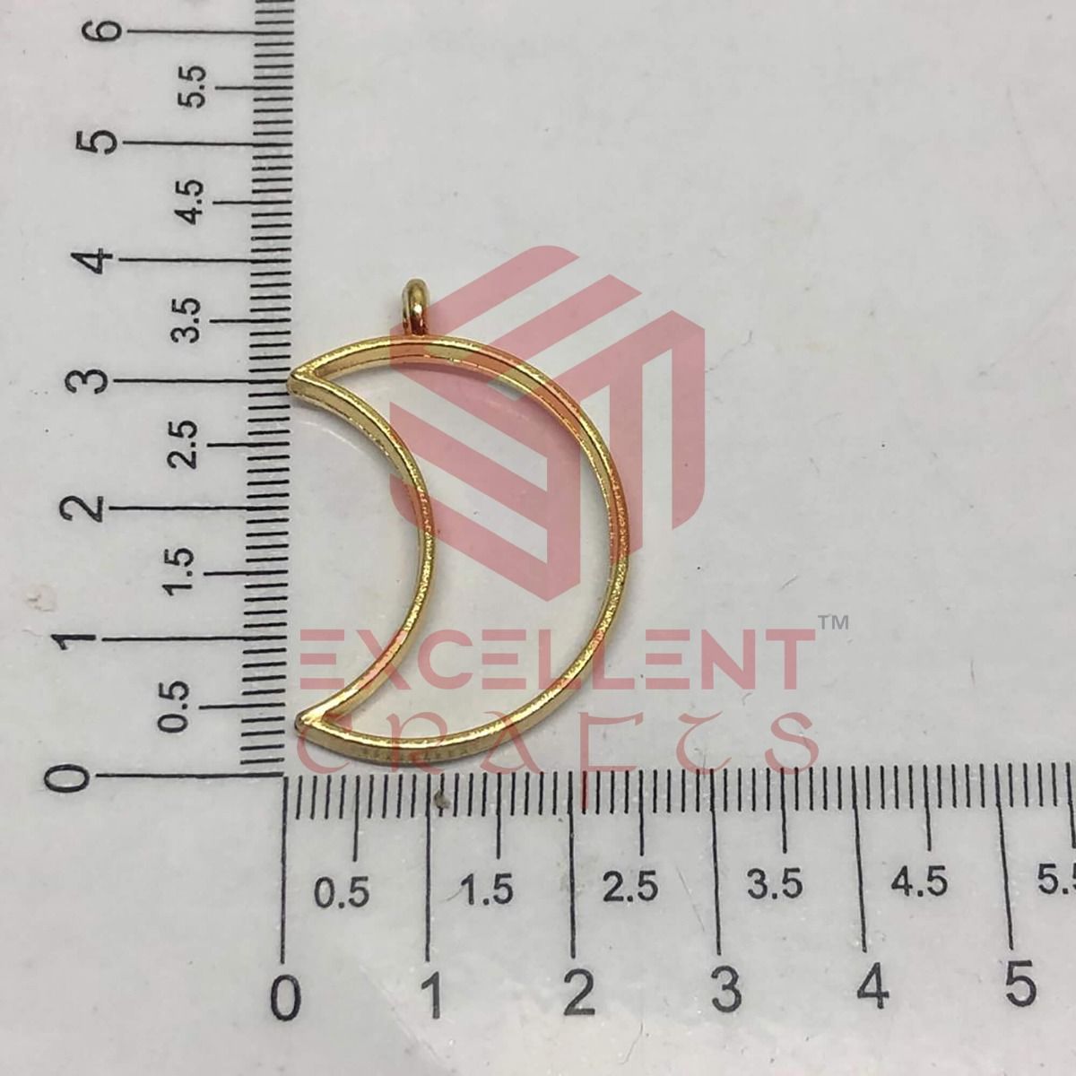 35mm x 23mm Open Back Bezel Half Moon Shape