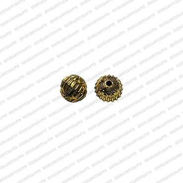 ECMANTBEAD10-7mm-Dia-Round-Shape-Metal-Antique-Finish-Gold-Color-Bead-Design-4 V1