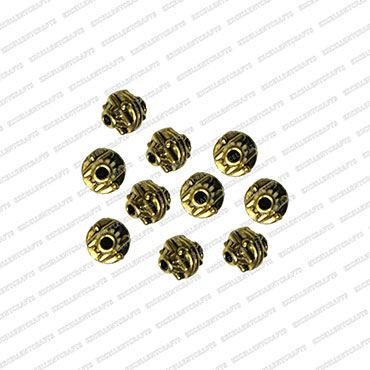 ECMANTBEAD3-7mm-Dia-Round-Shape-Metal-Antique-Finish-Gold-Color-Bead-Design-1