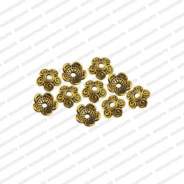 ECMANTCAP16-12mm-Dia-Round-Shape-Gold-Antique-Finish-Metal-Head-Cap-Flower-Design-3
