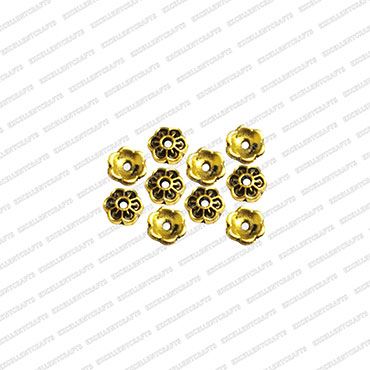ECMANTCAP17-8mm-Dia-Round-Shape-Gold-Antique-Finish-Metal-Head-Cap-Flower-Design-2