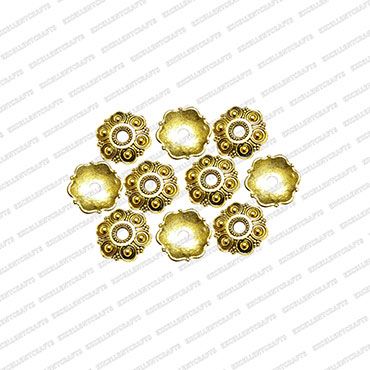 ECMANTCAP22-14mm-Dia-Round-Shape-Gold-Antique-Finish-Metal-Head-Cap-Flower-Design-2
