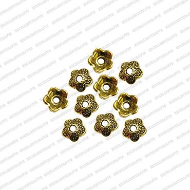 ECMANTCAP32-9mm-Dia-Round-Shape-Gold-Antique-Finish-Metal-Head-Cap-Flower-Design-2