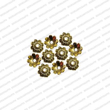 ECMANTCAP45-8mm-Dia-Round-Shape-Gold-Antique-Finish-Metal-Head-Cap-Flower-Design-5