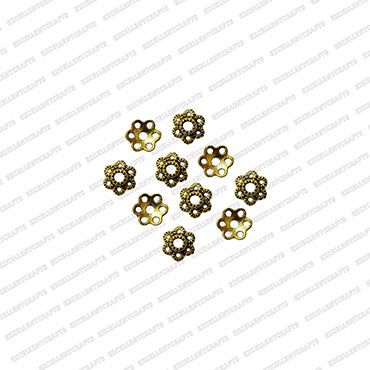 ECMANTCAP52-7mm-Dia-Round-Shape-Gold-Antique-Finish-Metal-Head-Cap-Flower-Design-1