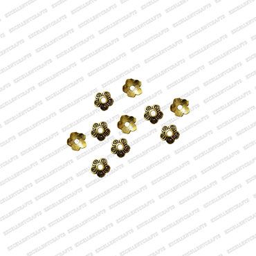 ECMANTCAP54-6mm-Dia-Round-Shape-Gold-Antique-Finish-Metal-Head-Cap-Flower-Design-2