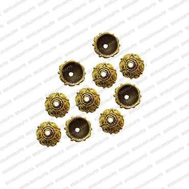 ECMANTCAP58-11mm-Dia-Round-Shape-Gold-Antique-Finish-Metal-Head-Cap-Flower-Design-4