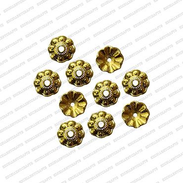 ECMANTCAP59-12mm-Dia-Round-Shape-Gold-Antique-Finish-Metal-Head-Cap-Flower-Design-9