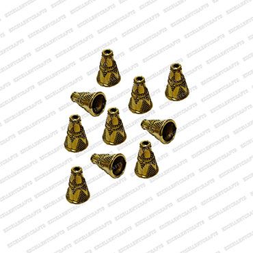 ECMANTCAP61-8mm-Dia-Cone-Shape-Gold-Antique-Finish-Metal-Head-Cap-Design-1