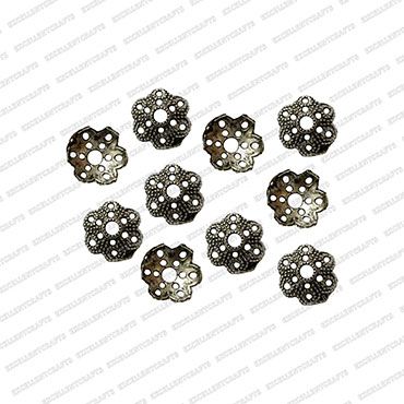 ECMANTCAP85-12mm-Dia-Round-Shape-Silver-Antique-Finish-Metal-Head-Cap-Flower-Design-12