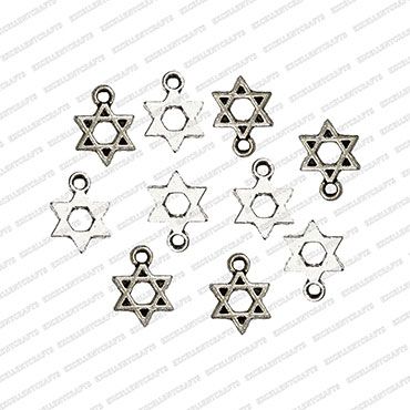 ECMANTCH142-Star-Shape-Metal-Antique-Finish-Silver-Charm-Design-1