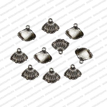 ECMANTCH144-Shell-Shape-Metal-Antique-Finish-Silver-Charm-Design-1