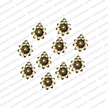 ECMANTCH35-Round-Shape-Metal-Antique-Finish-Gold-Charm-Sun-Flower-Design-3