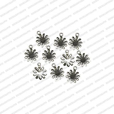 ECMANTCH63-Round-Shape-Metal-Antique-Finish-Silver-Charm-Sun-Flower-Design-1