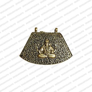 ECMANTPEN50-Trapezium-Shape-Metal-Antique-Finish-Gold-Color-Ganesha-Pendant-Design-1