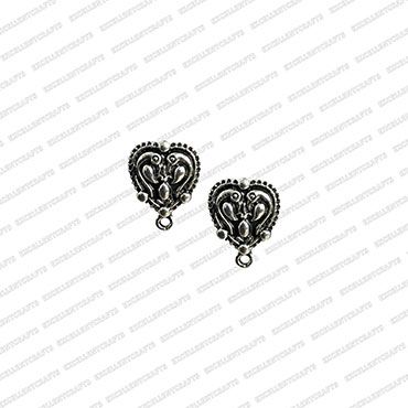 ECMANTSTUD103-Heart-Shape-Metal-Antique-Finish-Double-Peacock-Silver-Color-Stud-Design-2