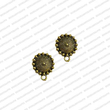 ECMANTSTUD110-Round-Shape-Metal-Antique-Finish-Flower-Gold-Color-Stud-Design-11