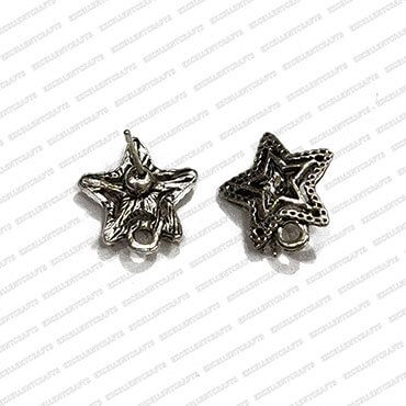 Star Shape Metal Antique Finish Silver Color Stud Design 2